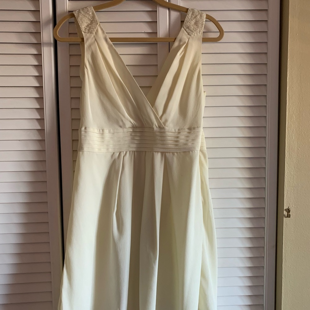 Esley cream colored dress with beaded straps